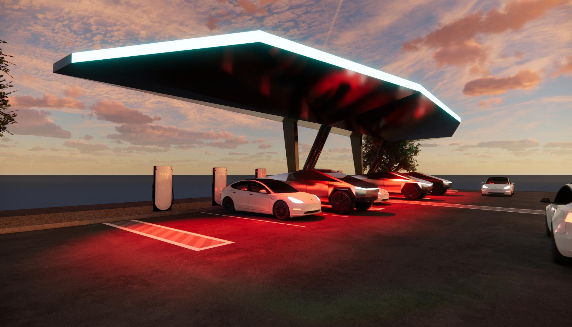 Tesla показала «інопланетну» зарядну станцію Supercharger