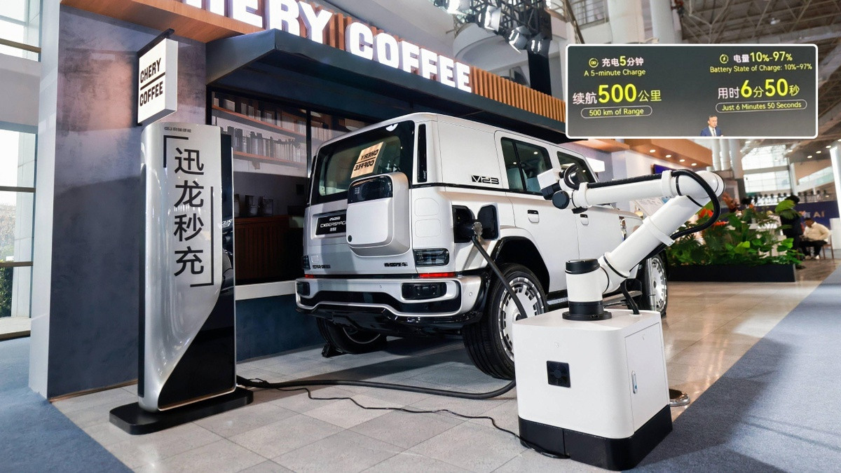 500 км за 5 хвилин: Chery представила зарядну станцію на 1,44 МВт